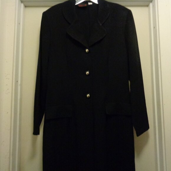 TRENDING CLASSIC QUIET LUXURY COQUETTE BLACK LONG COAT BY MISS SCARLETT … - Picture 3 of 7